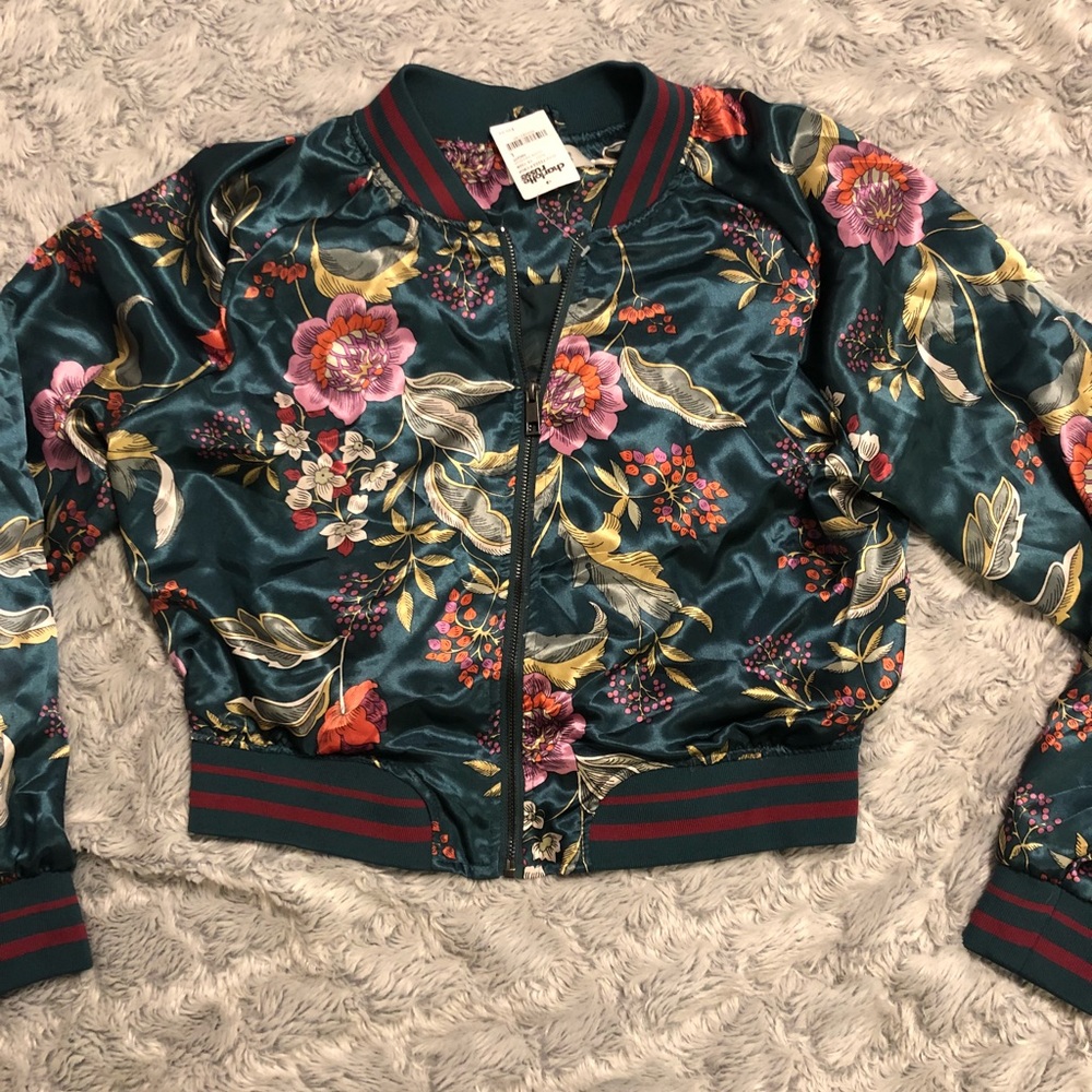 Floral Japanese Green Sporty Jacket